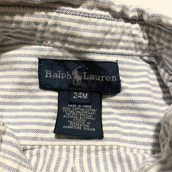 Ralph Lauren Striped Baby Shirt Size 24 Months - Picture 7 of 14